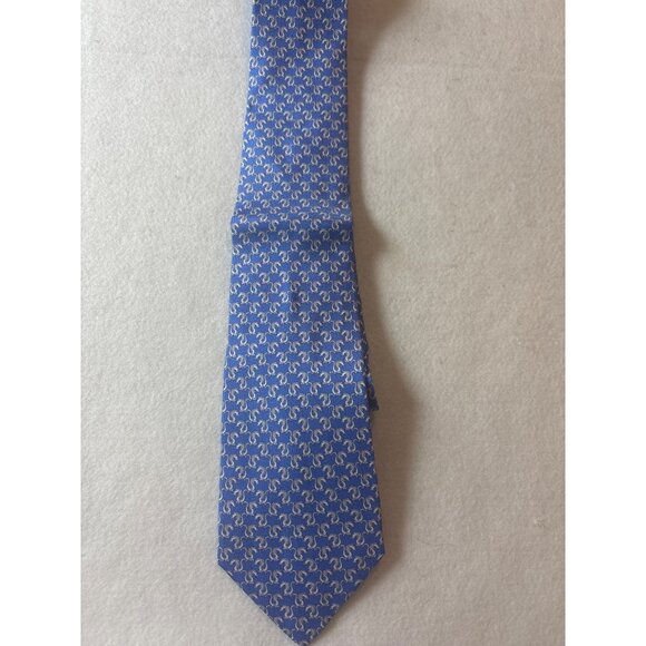 Salvatore Ferragamo Blue Silk Mens Tie Made In Italy 100% Silk One Size - Picture 1 of 6